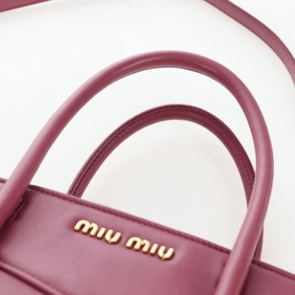 Miu Miu Beau Top Handle Leather, Pink, Leather, Handbag