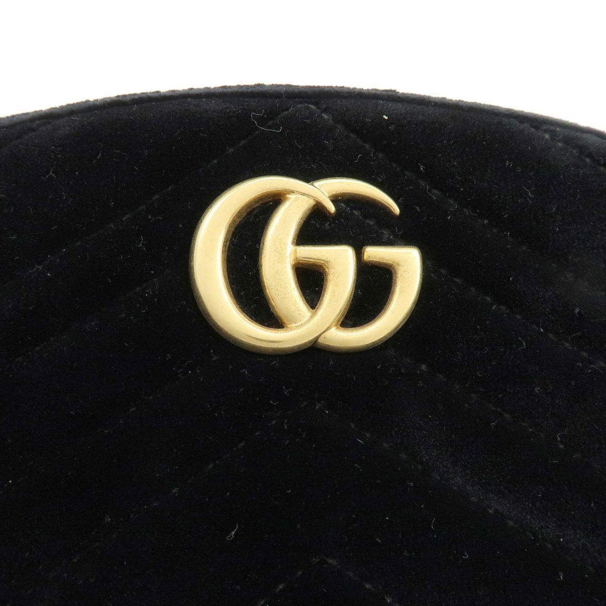 Gucci GG Marmont Belt Embellished Matelasse Velvet, Black, Velvet, Handbag