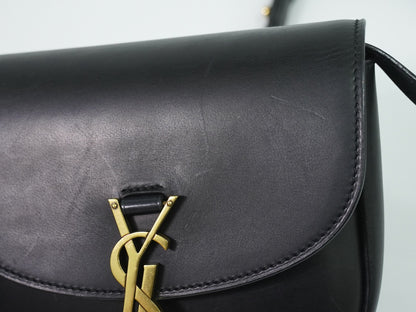 Saint Laurent Kaia Leather, Black, Leather, Shoulder Bag
