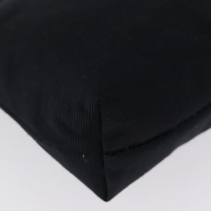 Celine Circle Logo Pouch Canvas, Black, Canvas, Clutch
