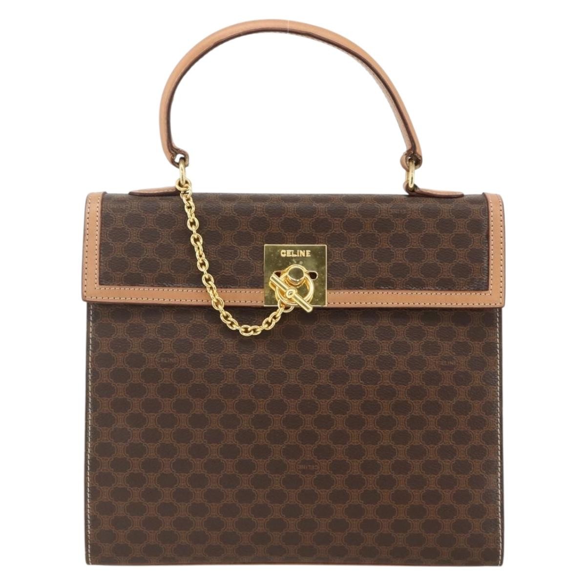 Celine Vintage Handbag Toile Céline, Brown, Canvas, Handbag