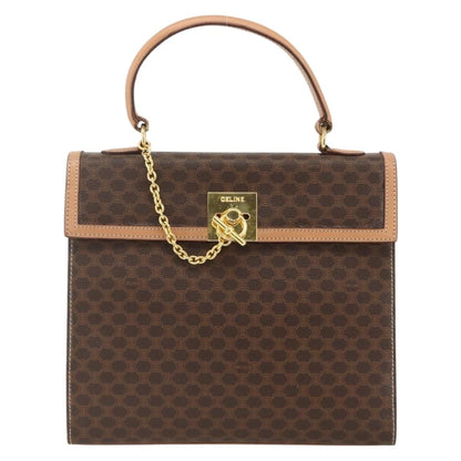 Celine Vintage Handbag Toile Céline, Brown, Canvas, Handbag