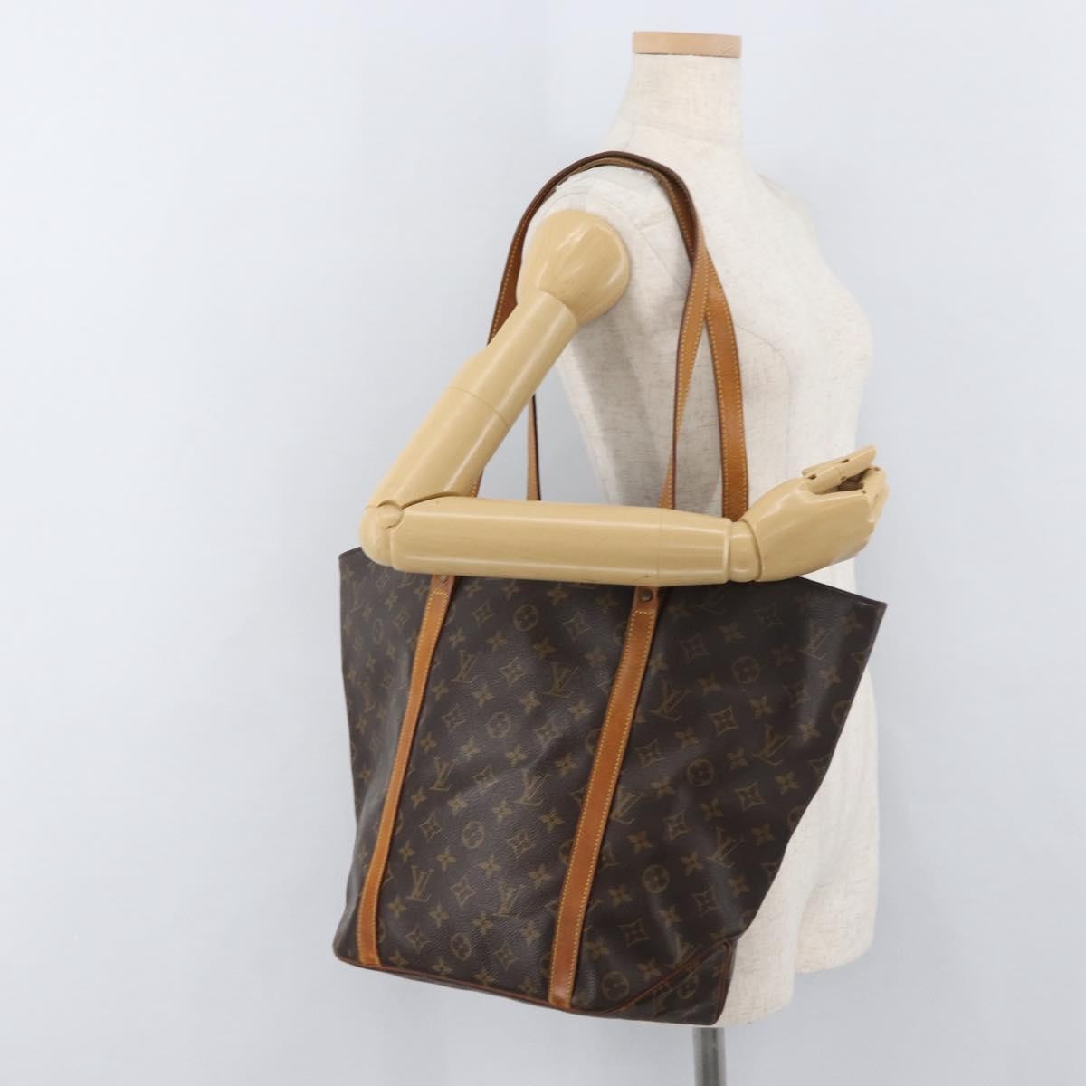 Louis Vuitton Shopping Sac Monogram Canvas, Brown, Canvas, Handbag