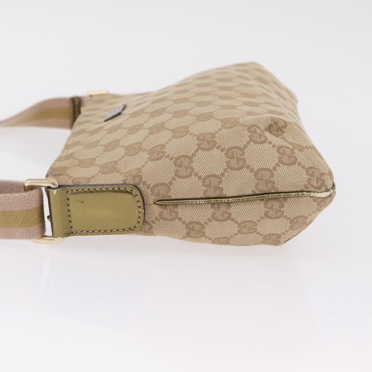 Gucci Web Strap Messenger GG Coated Canvas, Beige, Canvas, Handbag