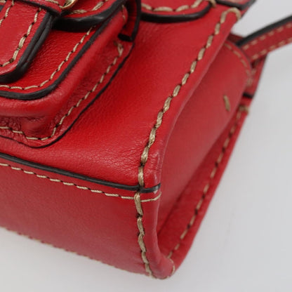Chloe Edith Leather, Red, Leather, Clutch