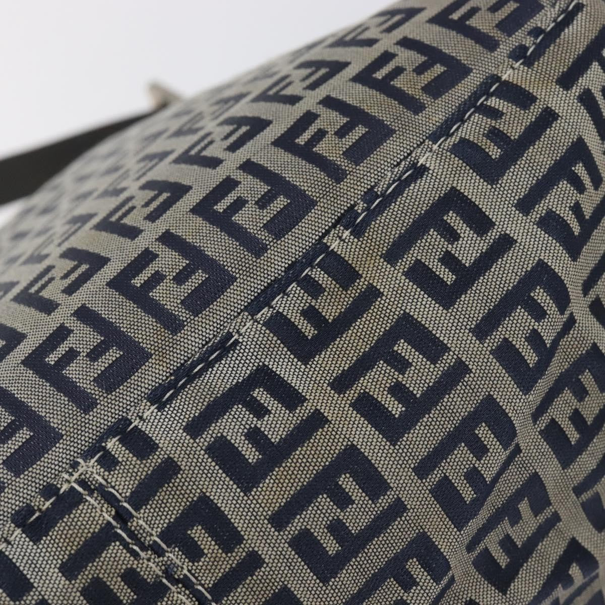 Fendi Zucchino Mamma Baguette Canvas, Navy, Canvas, Shoulder Bag