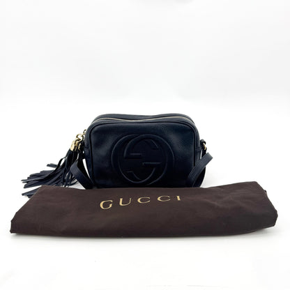 Gucci Soho Disco Leather, Navy, Leather, Crossbody Bag