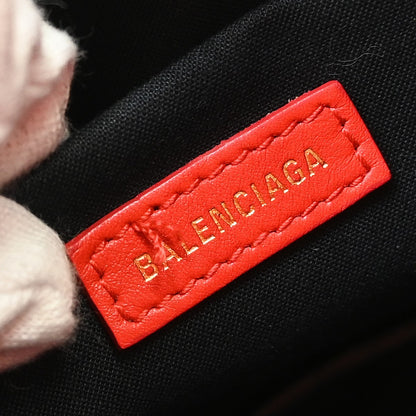 Balenciaga Touch B. Bucket Quilted Leather, Red, Leather, Handbag