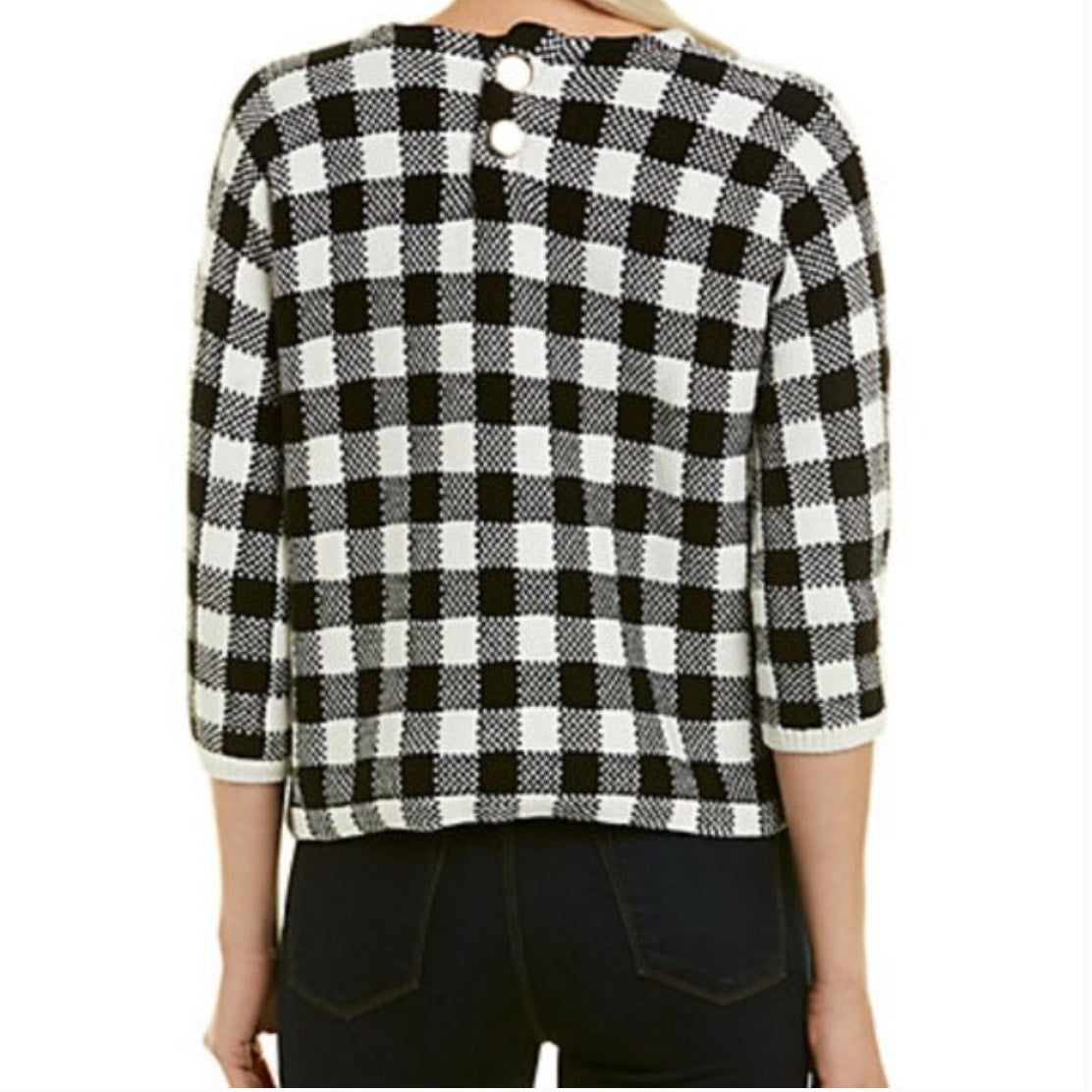 Maje Max Gingham Knit Sweater
