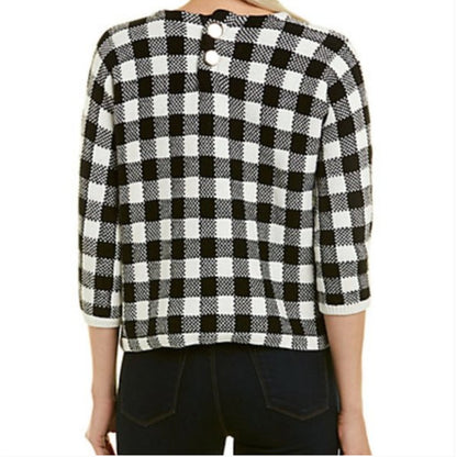 Maje Max Gingham Knit Sweater