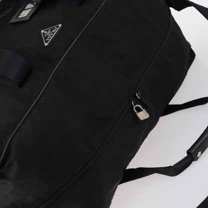 Prada Boston Tessuto, Black, Nylon, Handbag