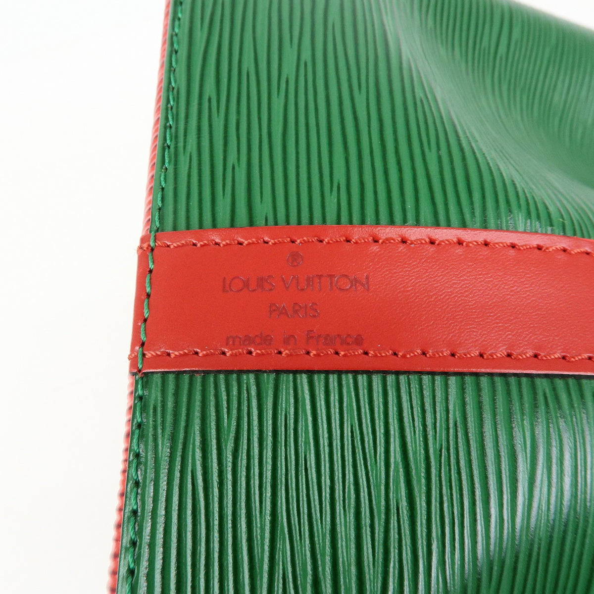 Louis Vuitton Bicolor Petit Noe Epi Leather, Green, Leather, Handbag