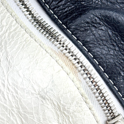 Balenciaga Bazar Striped Leather, Black, Leather, Tote Bag