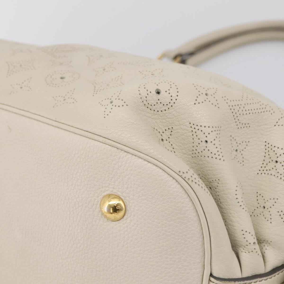 Louis Vuitton L Hobo Mahina Leather, Beige, Leather, Shoulder Bag