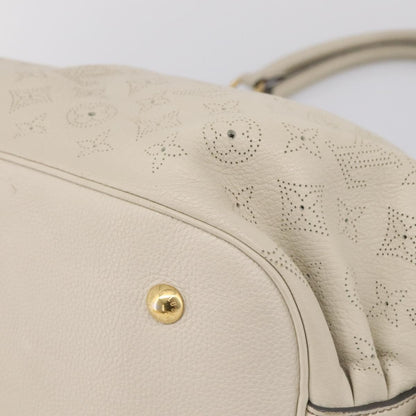 Louis Vuitton L Hobo Mahina Leather, Beige, Leather, Shoulder Bag