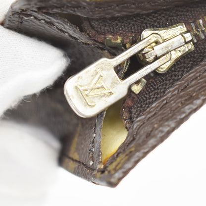 Louis Vuitton Vintage Bucket Zip Monogram Canvas, Brown, Leather, Clutch