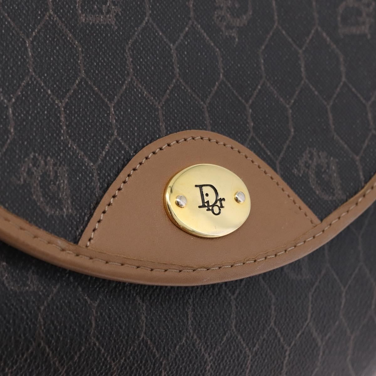 Christian Dior Vintage Honeycomb Canvas, Black, Canvas, Shoulder Bag