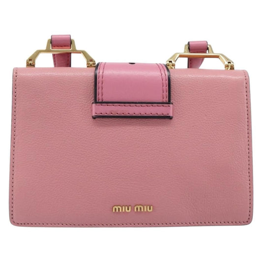 Miu Miu Madras Crystal Flap Leather, Pink, Leather, Crossbody Bag