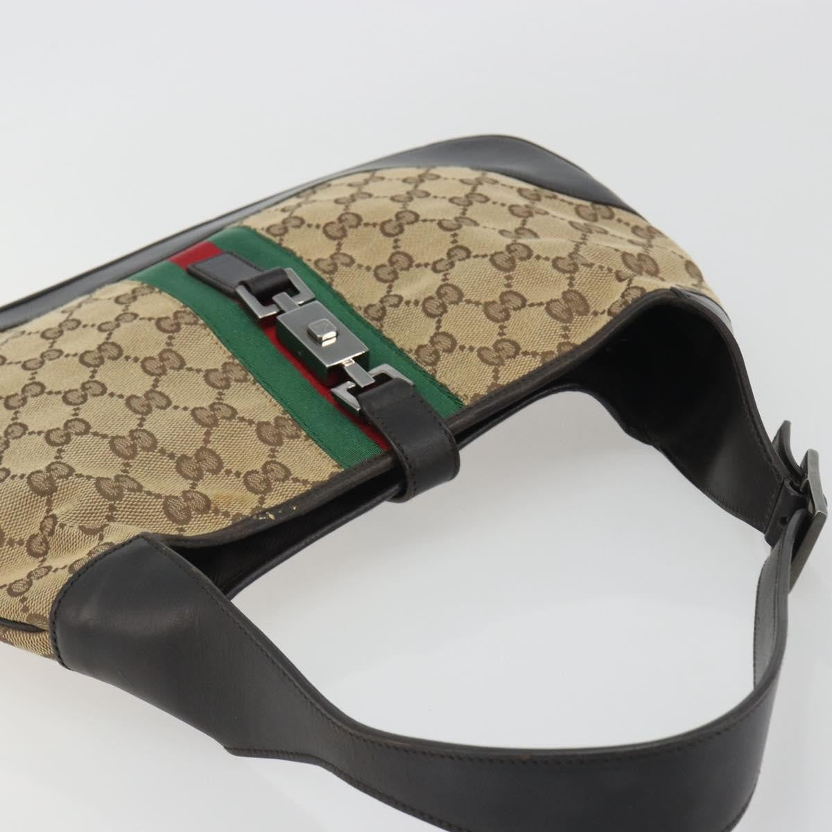 Gucci Web Jackie O Hobo GG Canvas, Beige, Canvas, Shoulder Bag