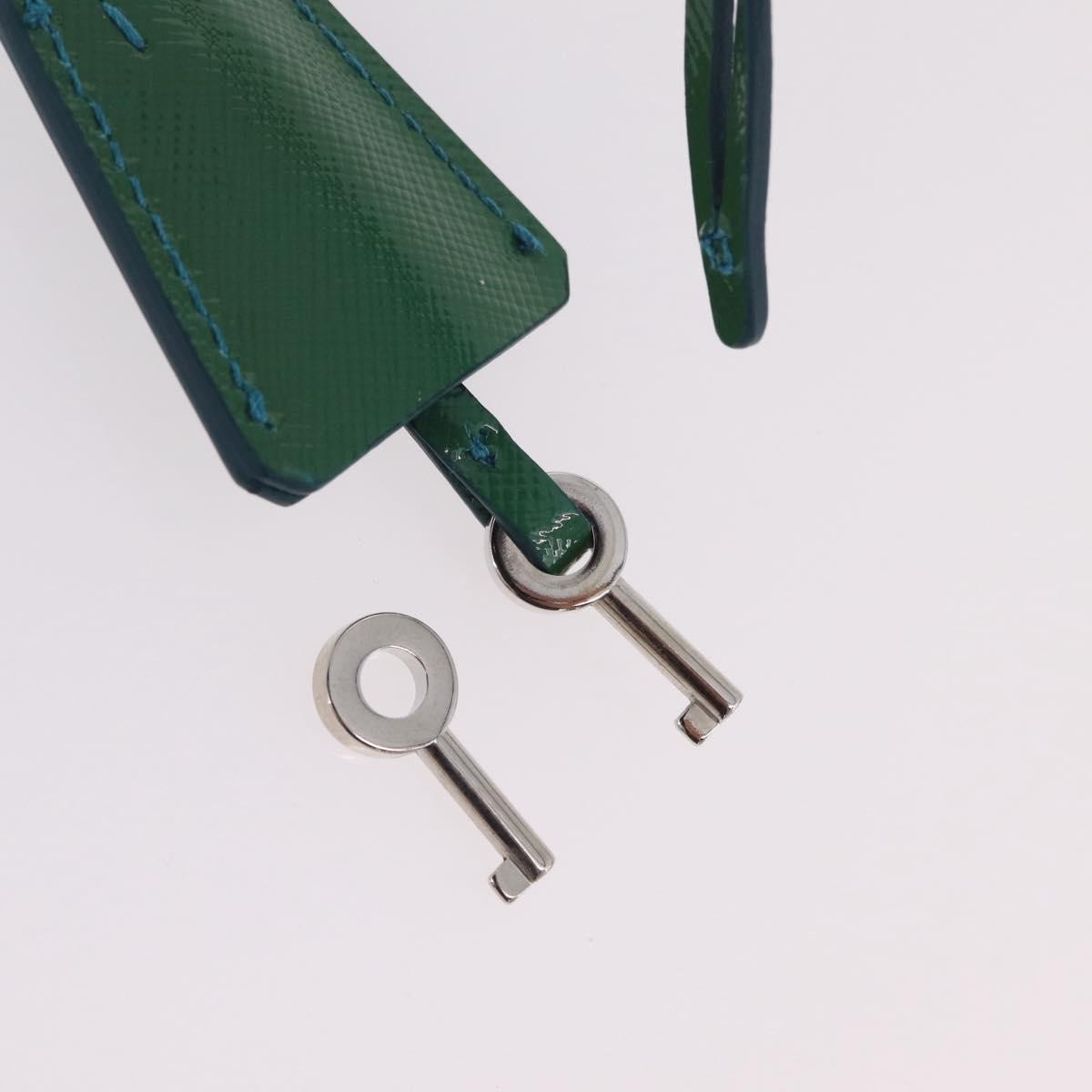 Prada Sound Chain Saffiano Leather, Green, Leather, Shoulder Bag