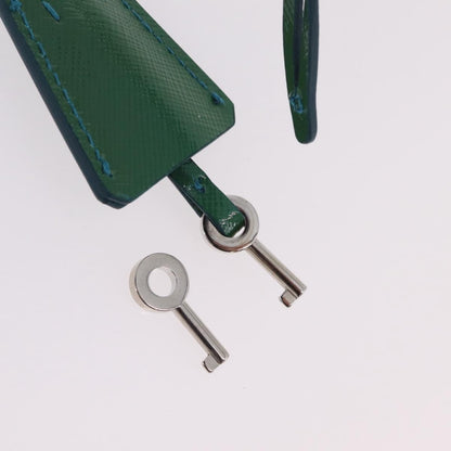 Prada Sound Chain Saffiano Leather, Green, Leather, Shoulder Bag