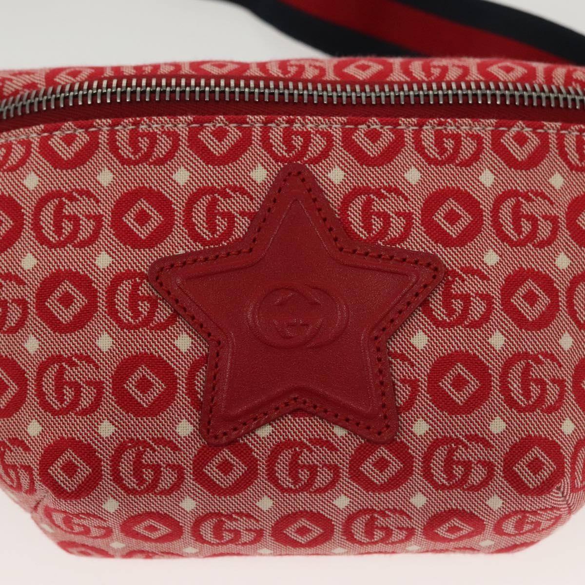 Gucci Children's Belt Printed GG Coated Canvas, Red, Canvas, Handbag