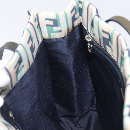 Fendi Logo Zucca Nylon, Green, Nylon, Tote Bag