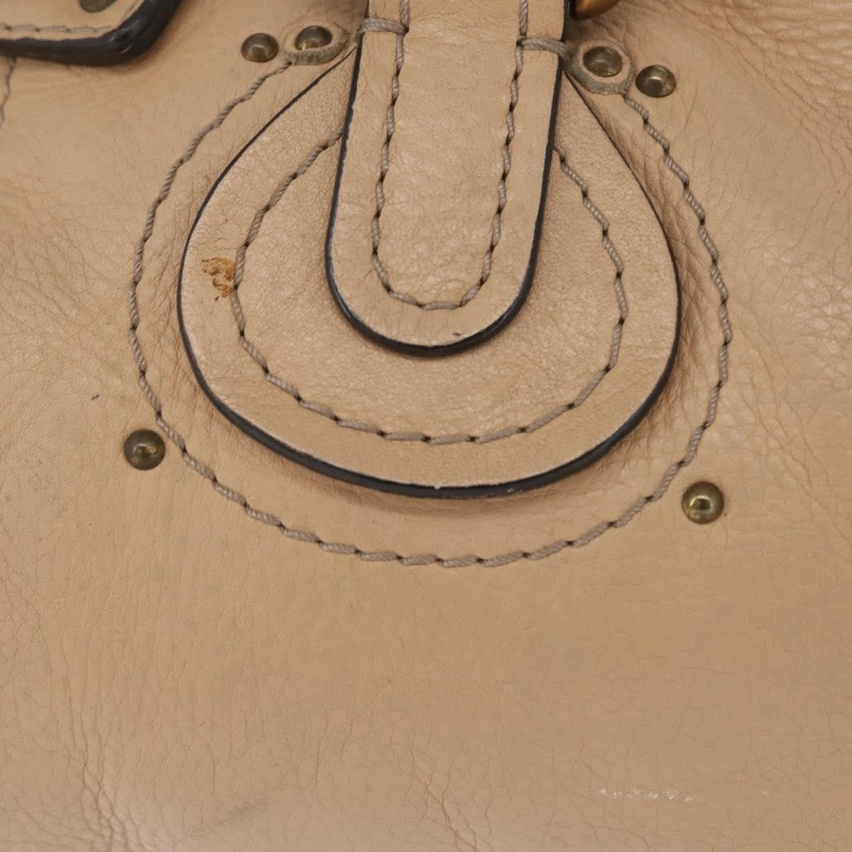 Chloe Paddington Lock Leather, Beige, Leather, Handbag