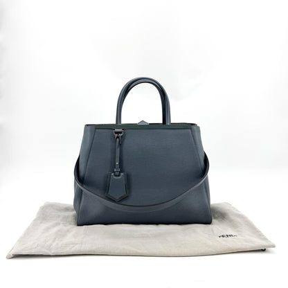 Fendi 2Jours Leather, Blue, Leather, Handbag