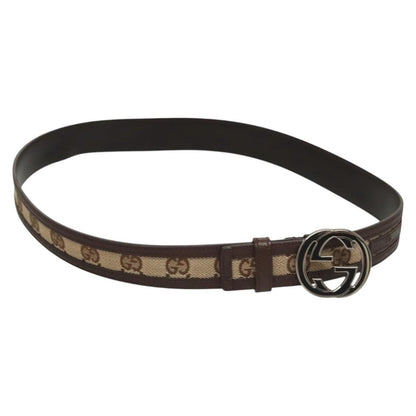 Gucci Interlocking G Belt GG Canvas, Beige, Canvas, Belt