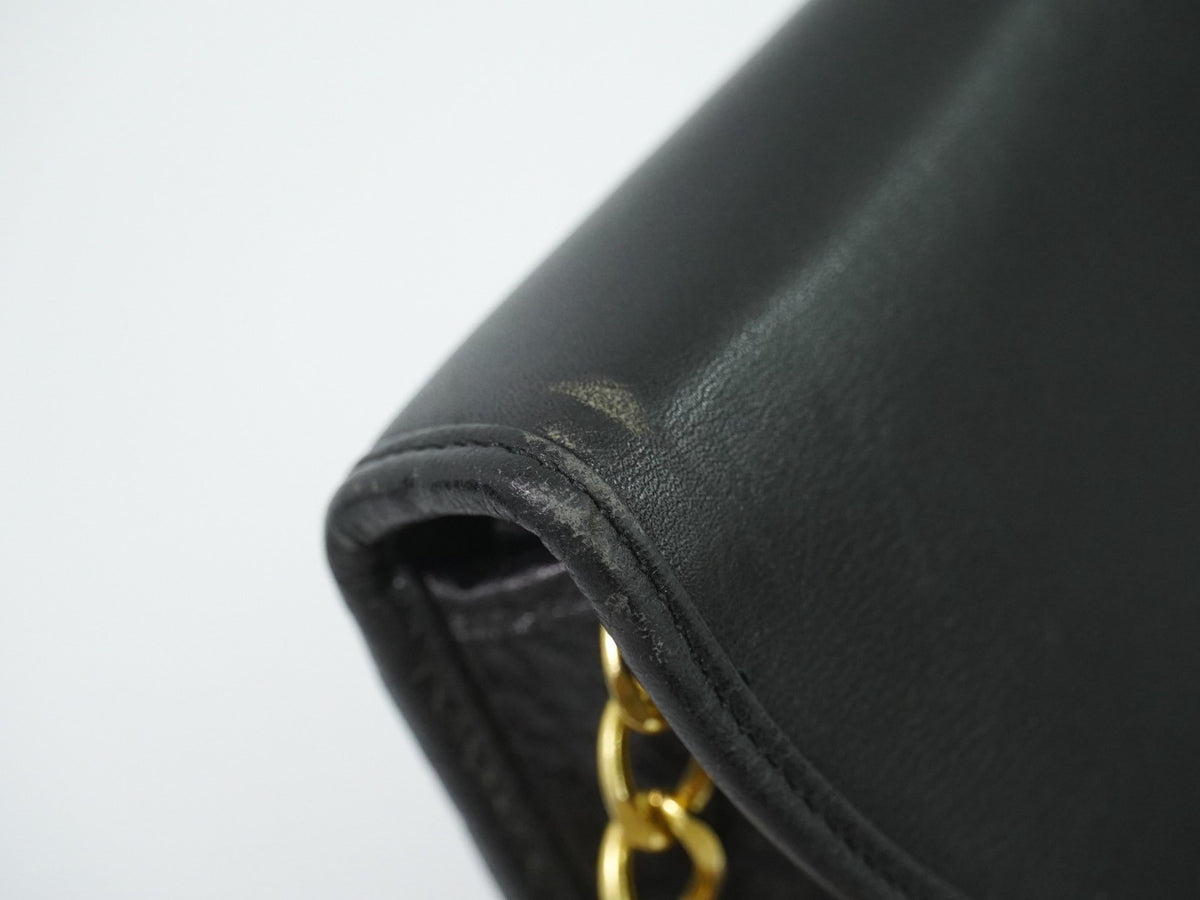 Christian Dior Shoulder Leather, Black, Leather, Shoulder Bag