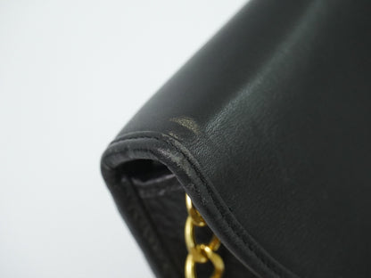 Christian Dior Shoulder Leather, Black, Leather, Shoulder Bag