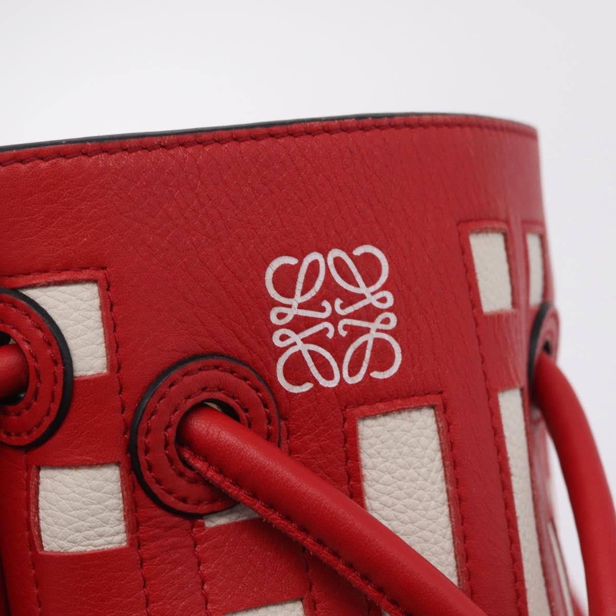 Loewe Flamenco Knot Patchwork Leather, Red, Leather, Handbag