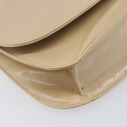 Prada Resin Chain Ruffle Flap Leather, Beige, Leather, Handbag
