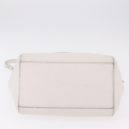 Miu Miu Madras Front Zip Leather, White, Leather, Tote Bag