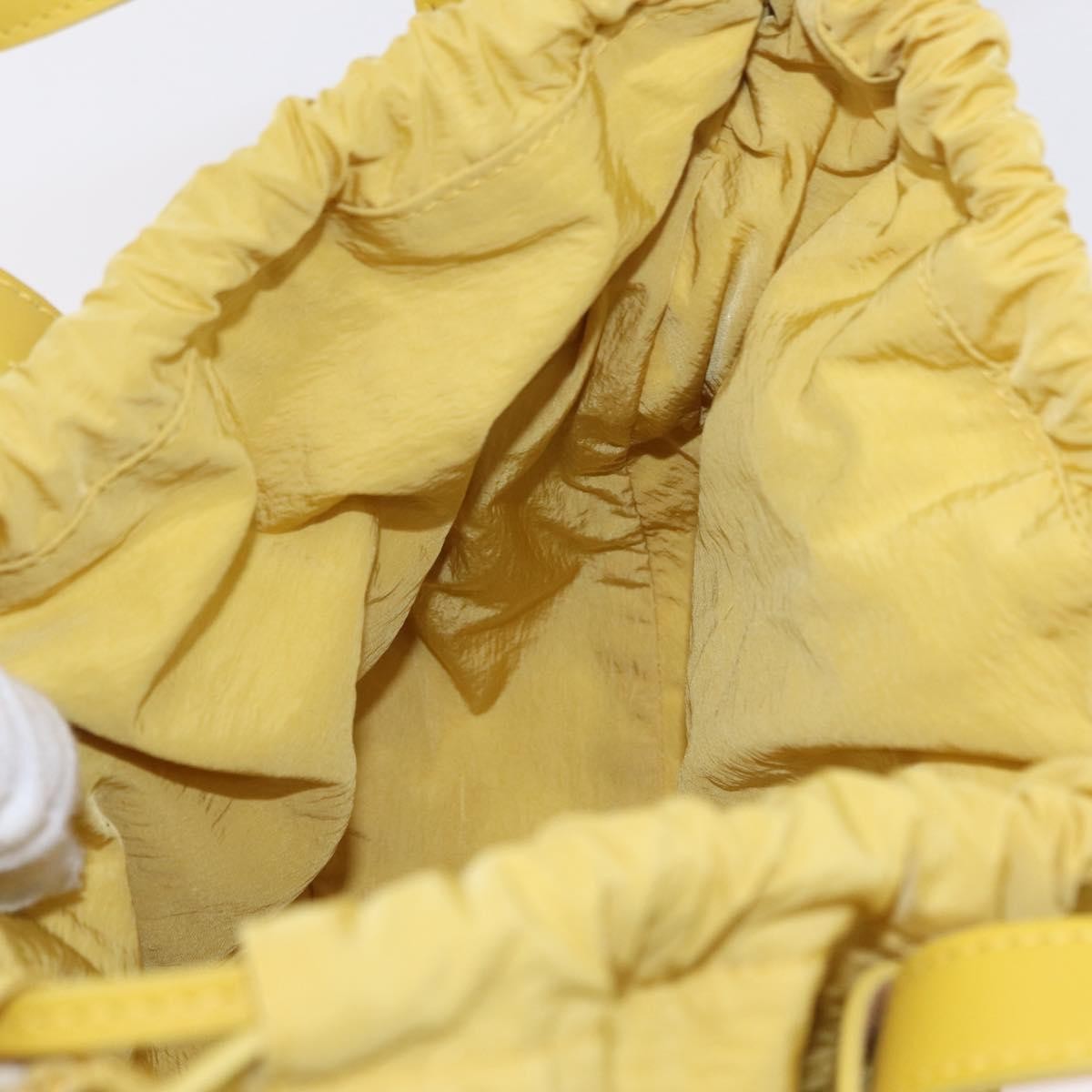 Bottega Veneta Shell Leather, Yellow, Leather, Handbag