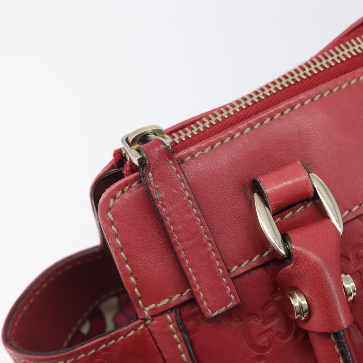 Gucci D Ring Guccissima Leather, Red, Leather, Tote Bag