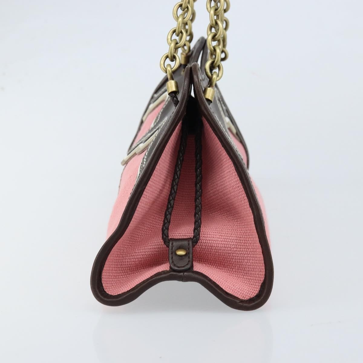 Bottega Veneta Chain Handle Canvas, Pink, Leather, Handbag