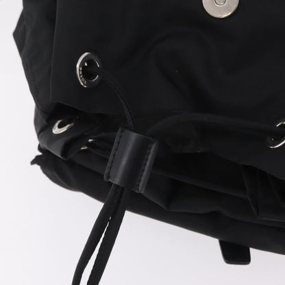 Prada Double Pocket Backpack Chain Re-Nylon, Black, Nylon, Shoulder Bag