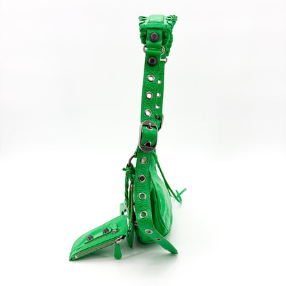 Balenciaga Le Cagole Giant Studs Leather, Green, Leather, Shoulder Bag