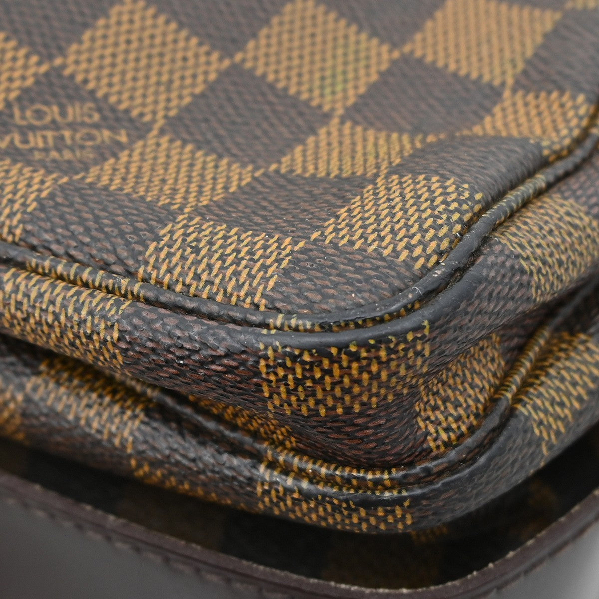Louis Vuitton Naviglio Damier, Brown, Canvas, Shoulder Bag