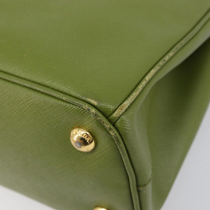 Prada Galleria  Strap Leather, Green, Leather, Handbag
