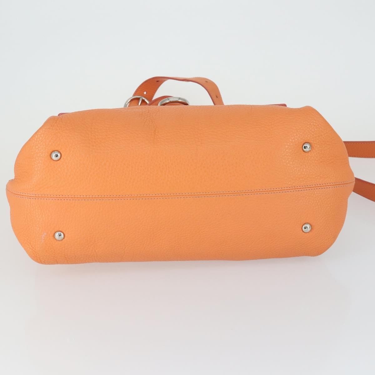 Salvatore Ferragamo Sofia Satchel Grainy Leather, Orange, Leather, Handbag