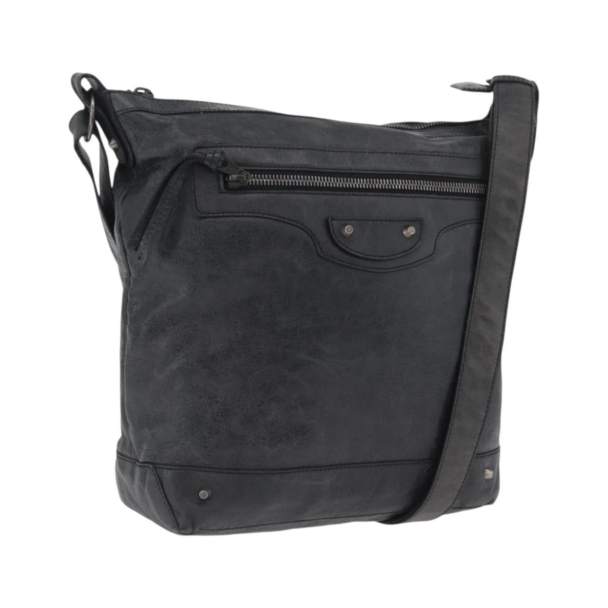Balenciaga Arena Day Messenger Classic Studs Leather, Black, Leather, Handbag