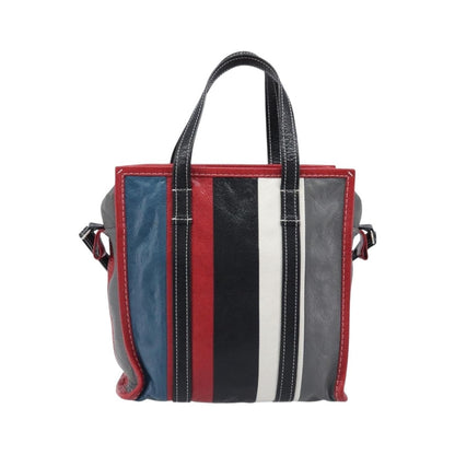 Balenciaga Bazar Striped Leather, Multicolour, Leather, Tote Bag