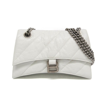 Balenciaga Crush Chain Flap Quilted Crushed Calfskin, White, Leather, Handbag