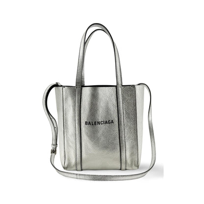 Balenciaga Everyday Patent, Silver, Leather, Tote Bag