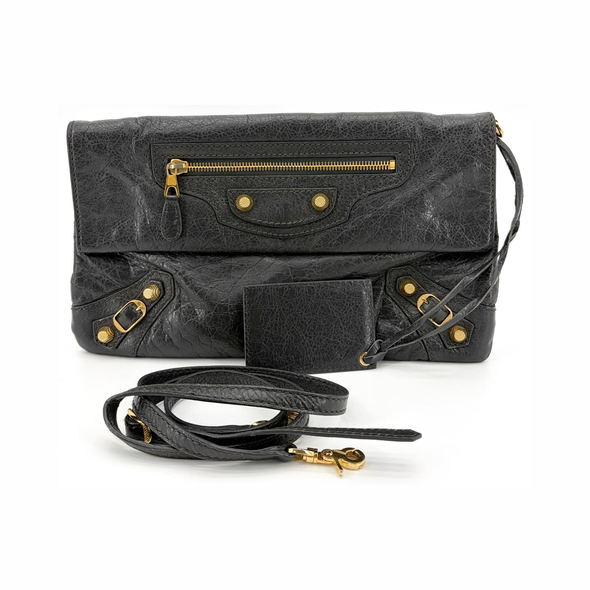 Balenciaga Giant Studs Envelope Clutch Leather, Black, Leather, Clutch