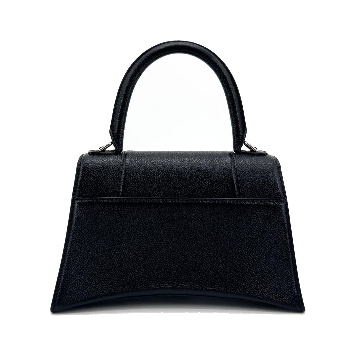 Balenciaga Hourglass Top Handle Leather, Black, Leather, Handbag