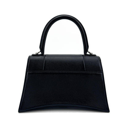 Balenciaga Hourglass Top Handle Leather, Black, Leather, Handbag